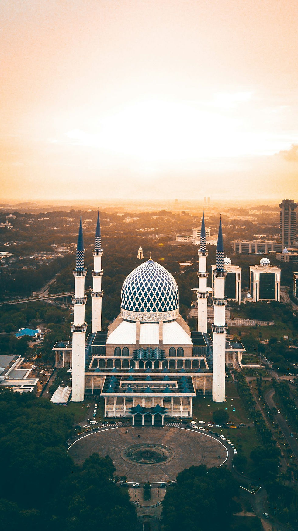 An Islamic temple at sunste