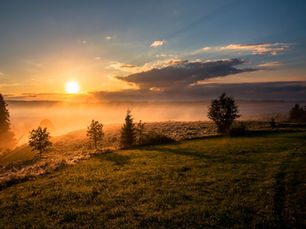 A morning sunrise over a field