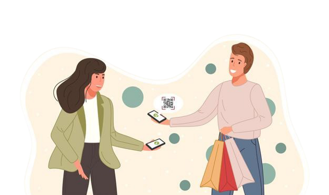characters-using-mobile-payment-system-with-scan-qr-code-online-shopping-concept_90220-485