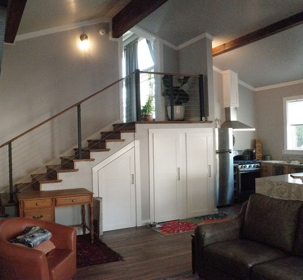 Stair to Bonus Room over RV storage