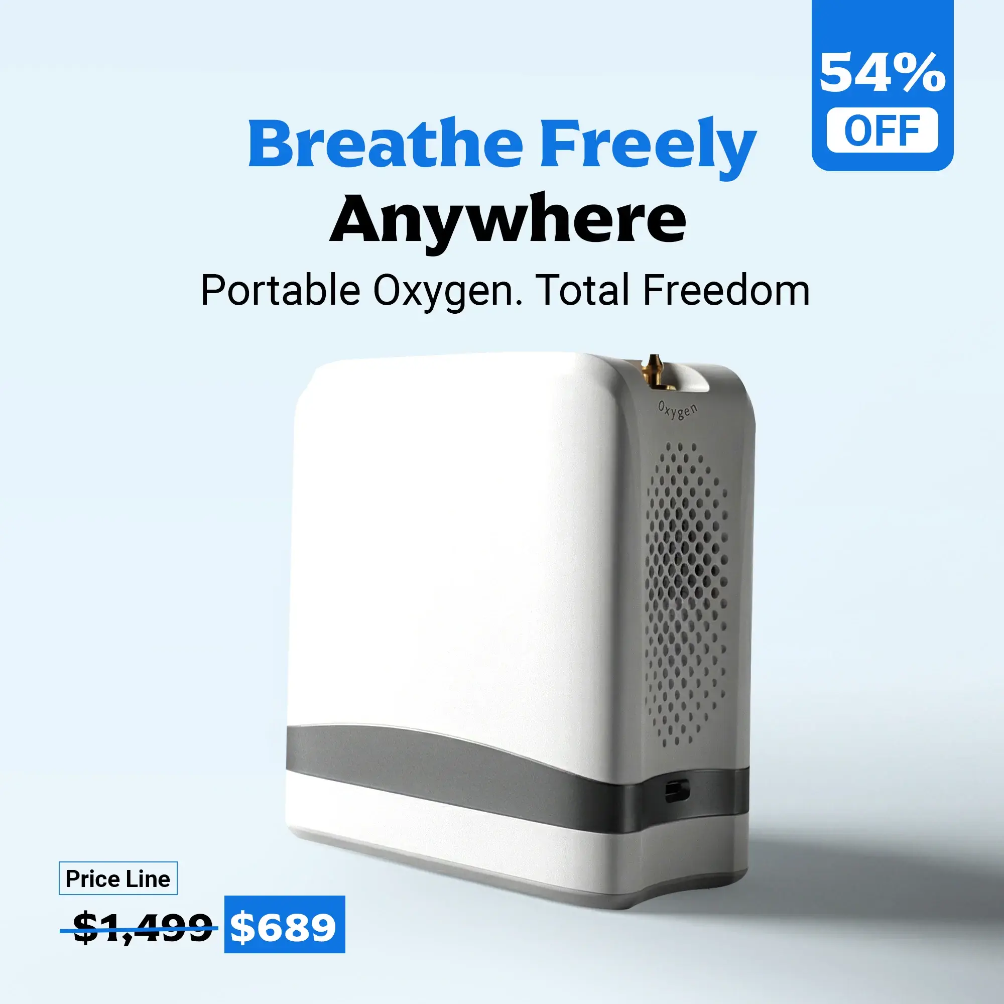 AI Powered Portable Oxygen Concentrator With Continuous Flow