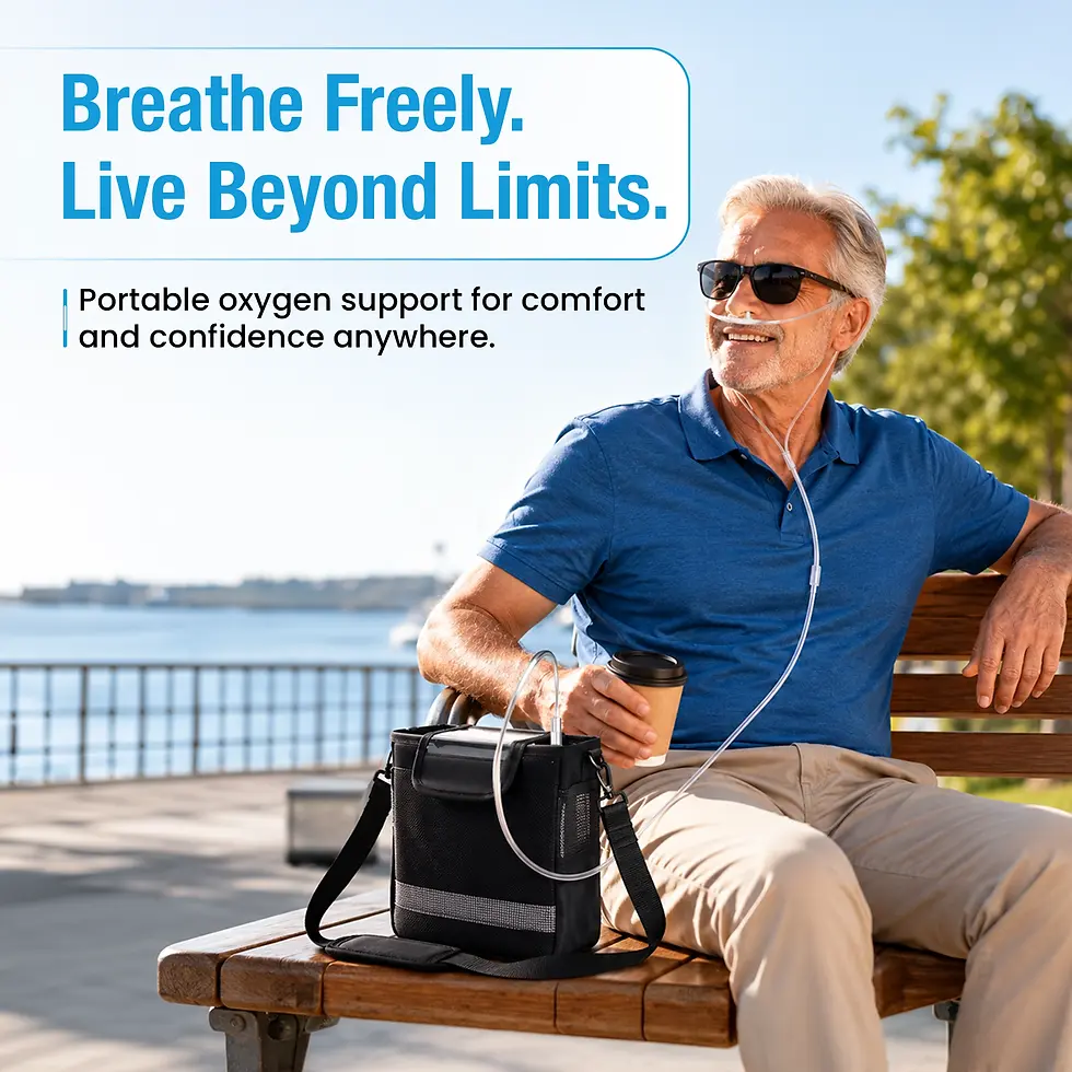 Thumbnail: AI-Powered Portable Oxygen Concentrator | Smart Pulse Flow 1–7L | 90% Purity