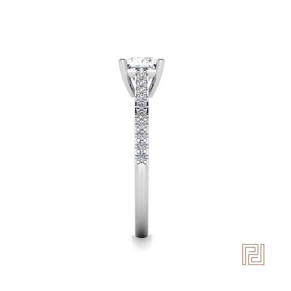 Thumbnail: Princess Cut Solitaire Diamond Ring
