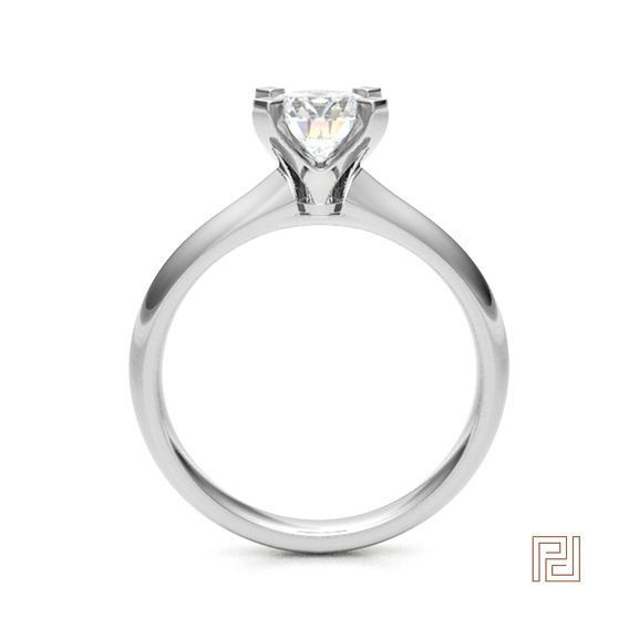 Thumbnail: V Shaped Classic Solitaire Diamond Engagement Ring
