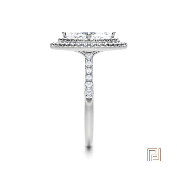 Thumbnail: Double Halo Oval Diamond Engagement Ring