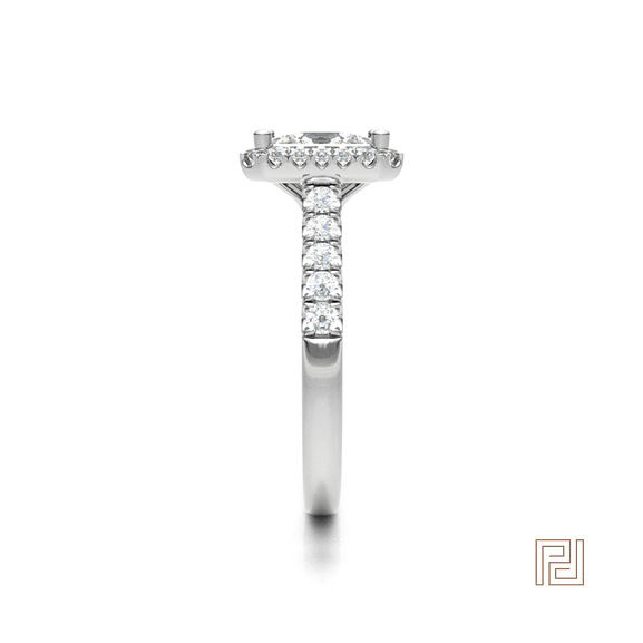 Thumbnail: Radiant Cut Halo Engagement Ring