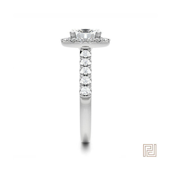 Thumbnail: Oval Halo Diamond Engagement Ring