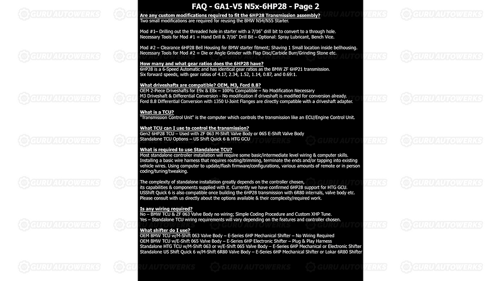 Thumbnail: N54 N55 S55 to 6HP28 BMW Adapter - BMW E9x E8x E6x FAQ 2