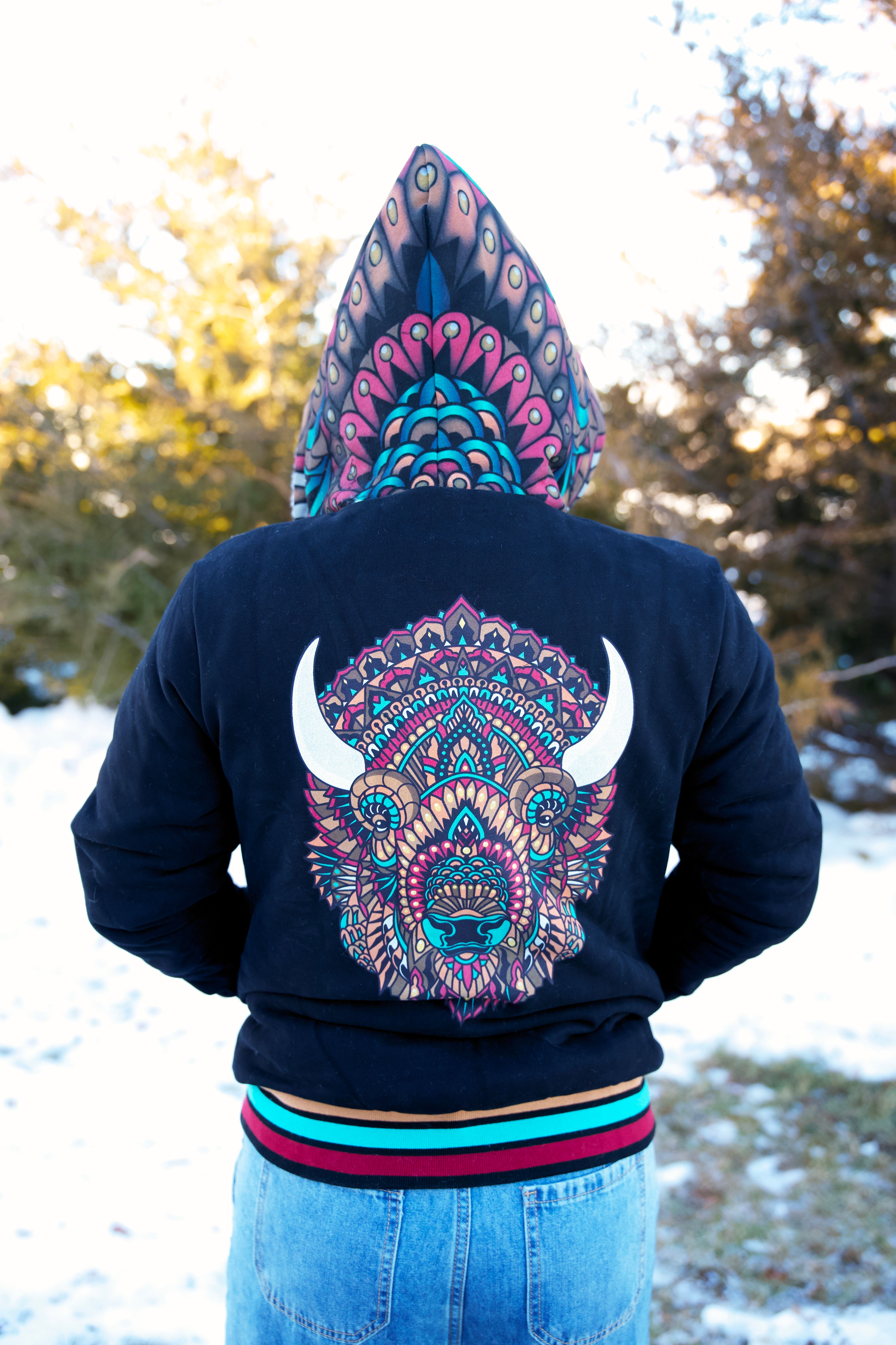 "Ornate Bison" zip up jacket by Bioworkz