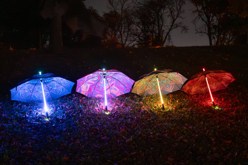RGB light up Umbrella Artwork by Stephen Kruse | Many Visions