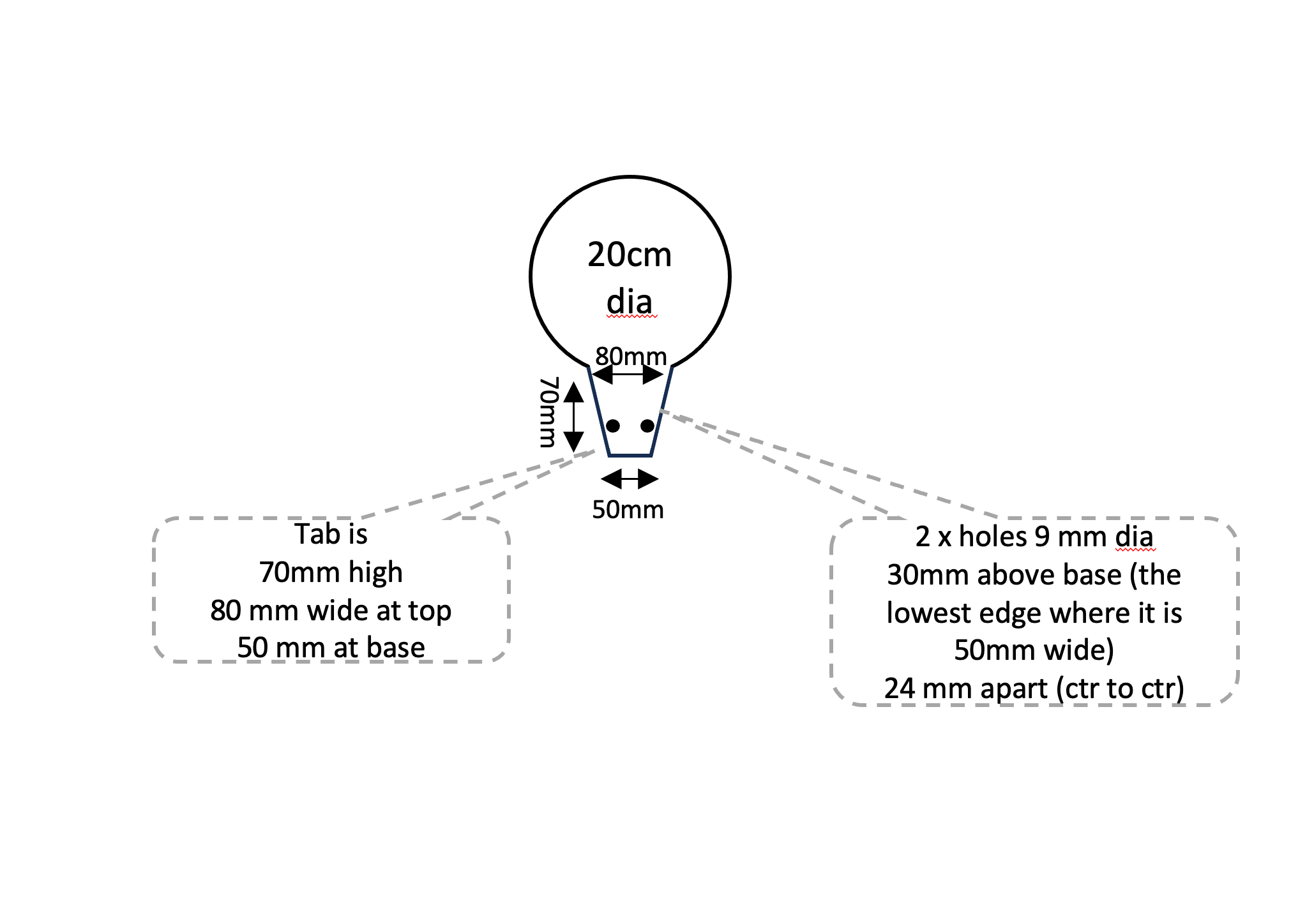20cm Round IPSC Target With Holed Tab