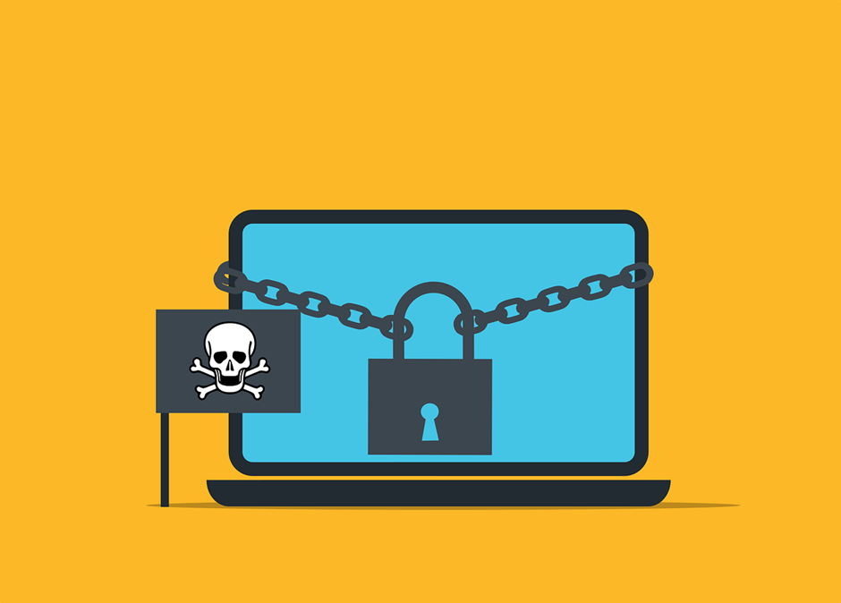malware ransomware scam fraud alert computer virus pirate online spam attack threat security internet phishing laptop data locked technology insecure
