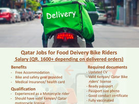 Qatar Jobs for Food Delivery Bike riders