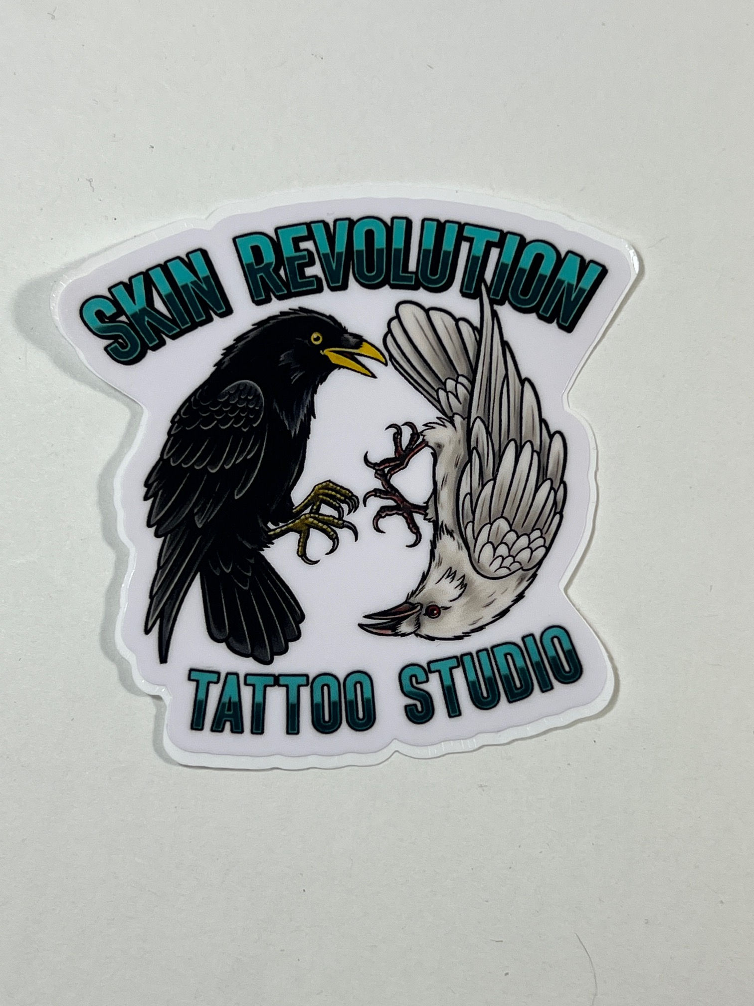 Yin Yang Raven Sticker