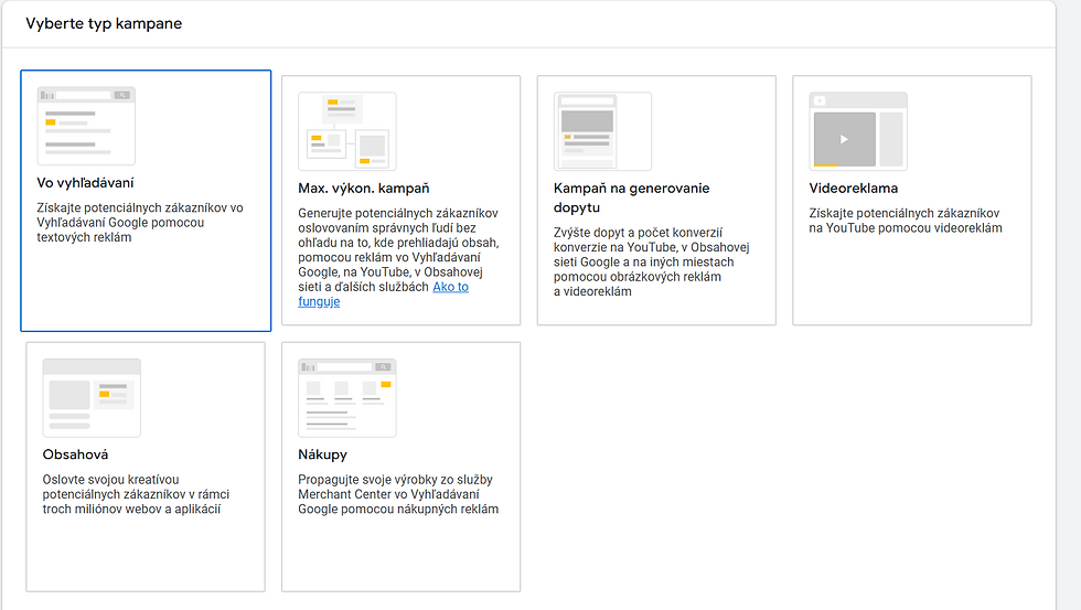 kampaň vo vyhľadávaní