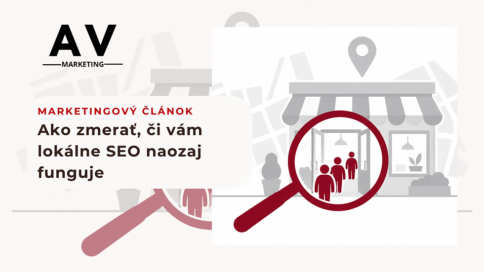 Ilustrácia merania lokálneho SEO: lupa zväčšuje zákazníkov prichádzajúcich do miestnej prevádzky.