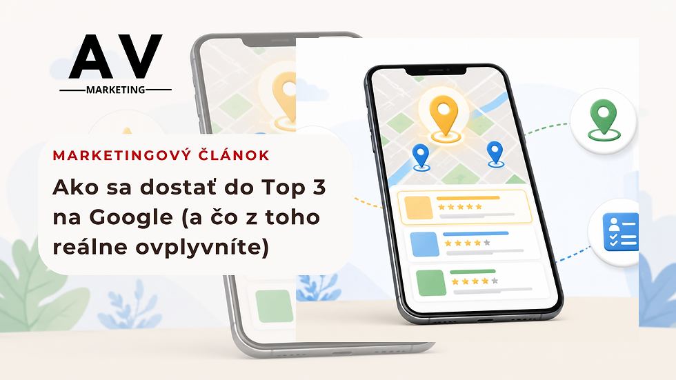 Local pack na Google — tri lokálne firmy vo výsledkoch vyhľadávania