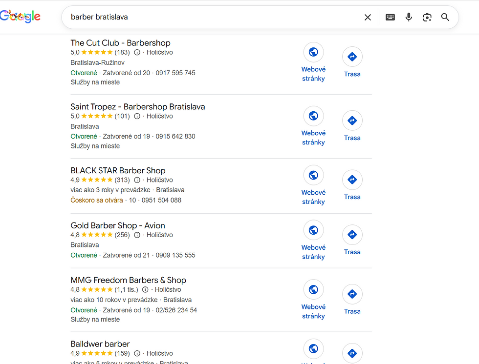 barber bratislava vyhľadávanie