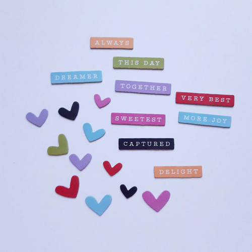 49 and Market Spectrum Gardenia Chipboard Words part pack Crafty Templates