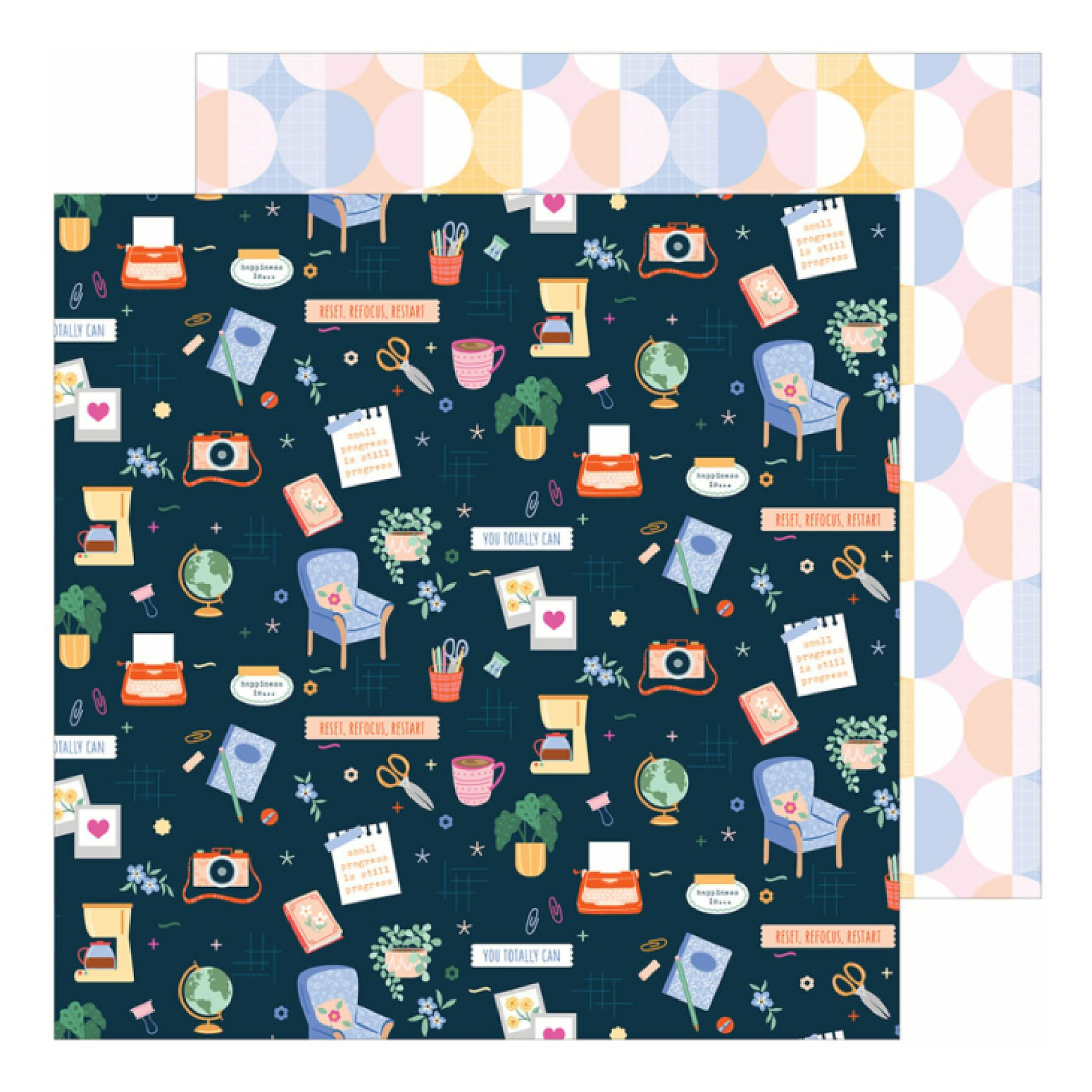 Pinkfresh Studio Fresh Start Little Things patterned paper sheet