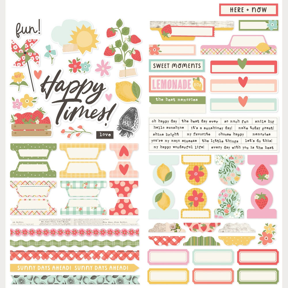 Simple Stories Pink Lemonade Basics Cardstock Stickers