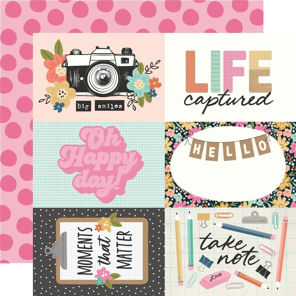 Simple Stories Take Note 4X6 Elements 12x12 patterned paper sheet