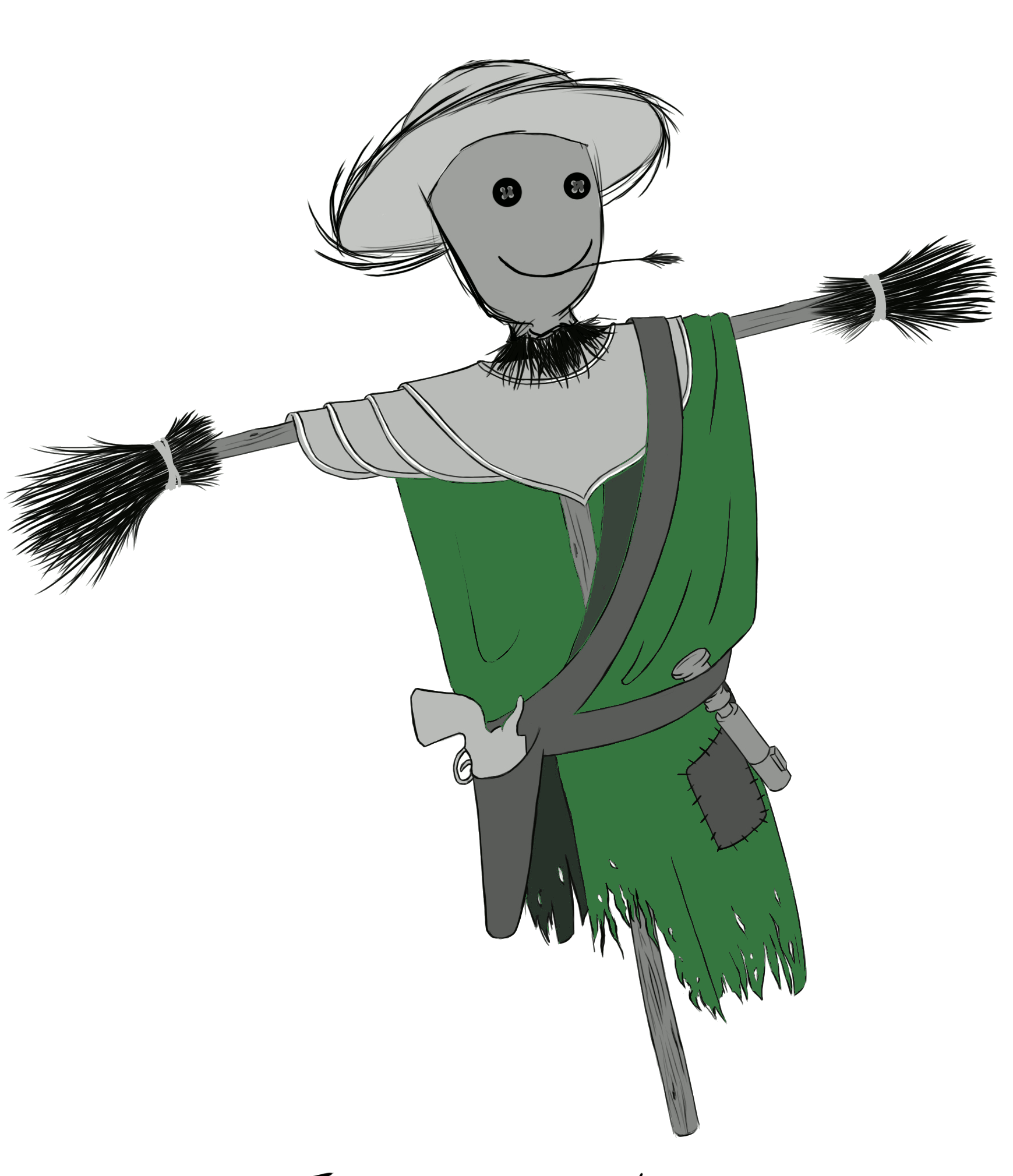 Image d'un épouvantail vert
