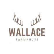 Logo says Wallace Farmhouse with antlers