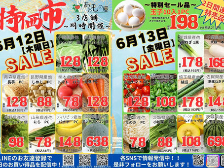 6月1回目版 第二第四木/金曜は特価市!