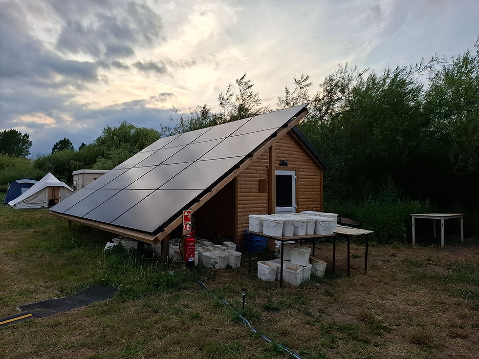 SHARP's new solar array with attached cabin.