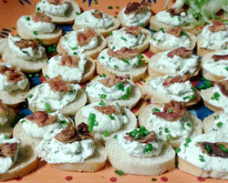 Herb Ricotta & Pancetta Crostinis