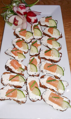 Smoked Salmon Cream Cheese Crostinis