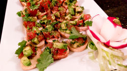 Tomato & Avocado Salsa Crostinis