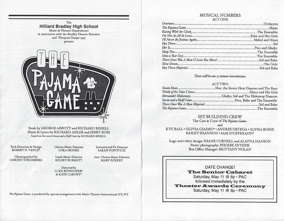 2013 04 Pajama Game Program pg 1