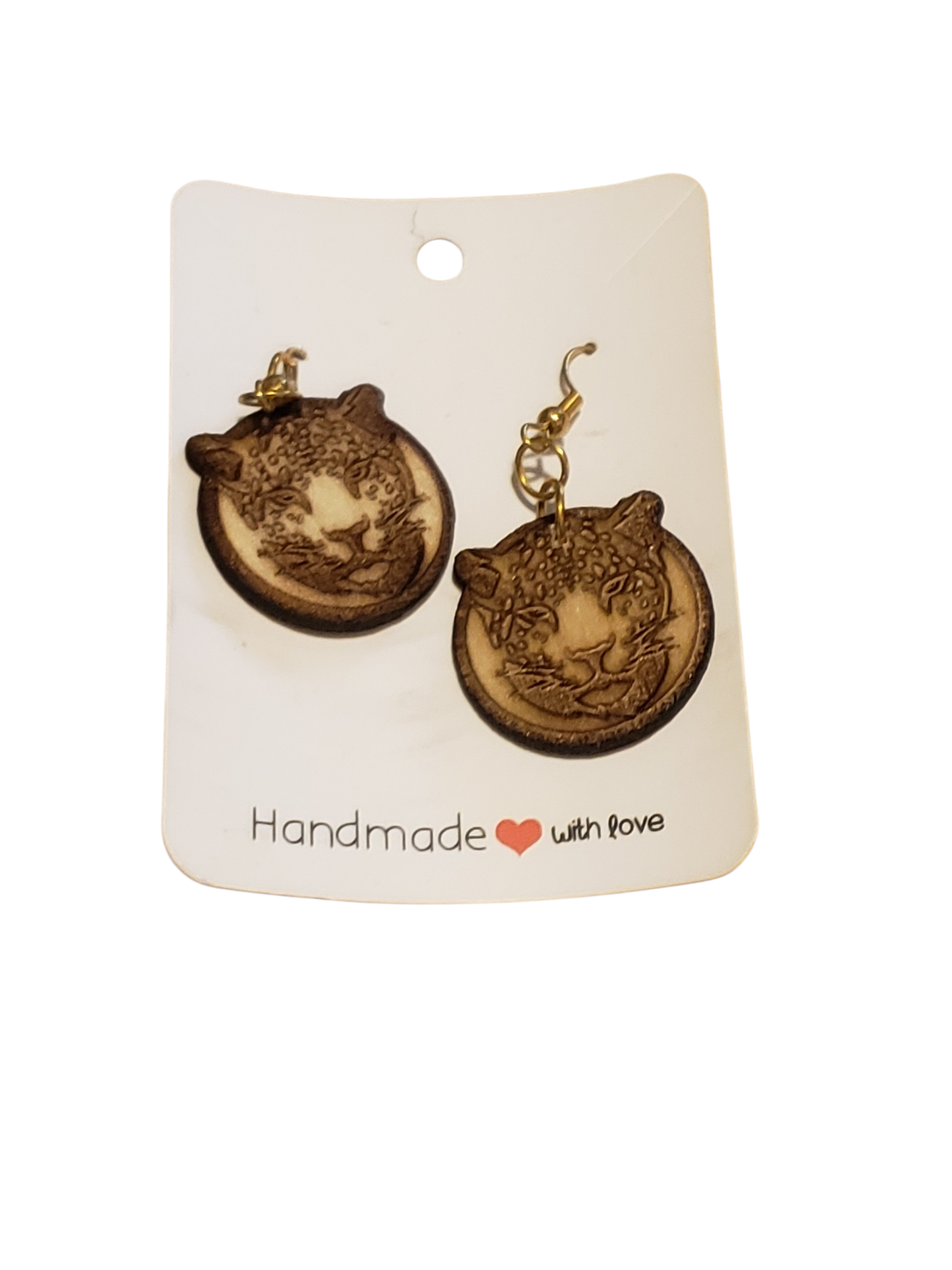 Jaguar engraved earrings