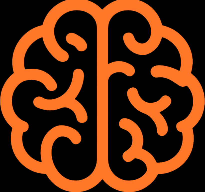 Generate _Brain icon, bold rounded line style, orange color #FF914D_ in a modern vector ar