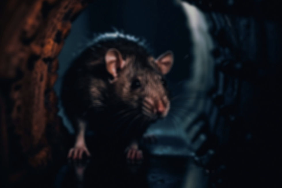 Close-up of rat in tunnel