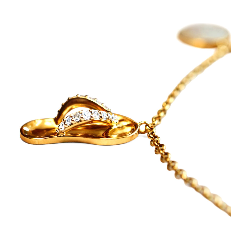 Thumbnail: Flip Flop Diamond - Mother of Pearl Anklet AN888555