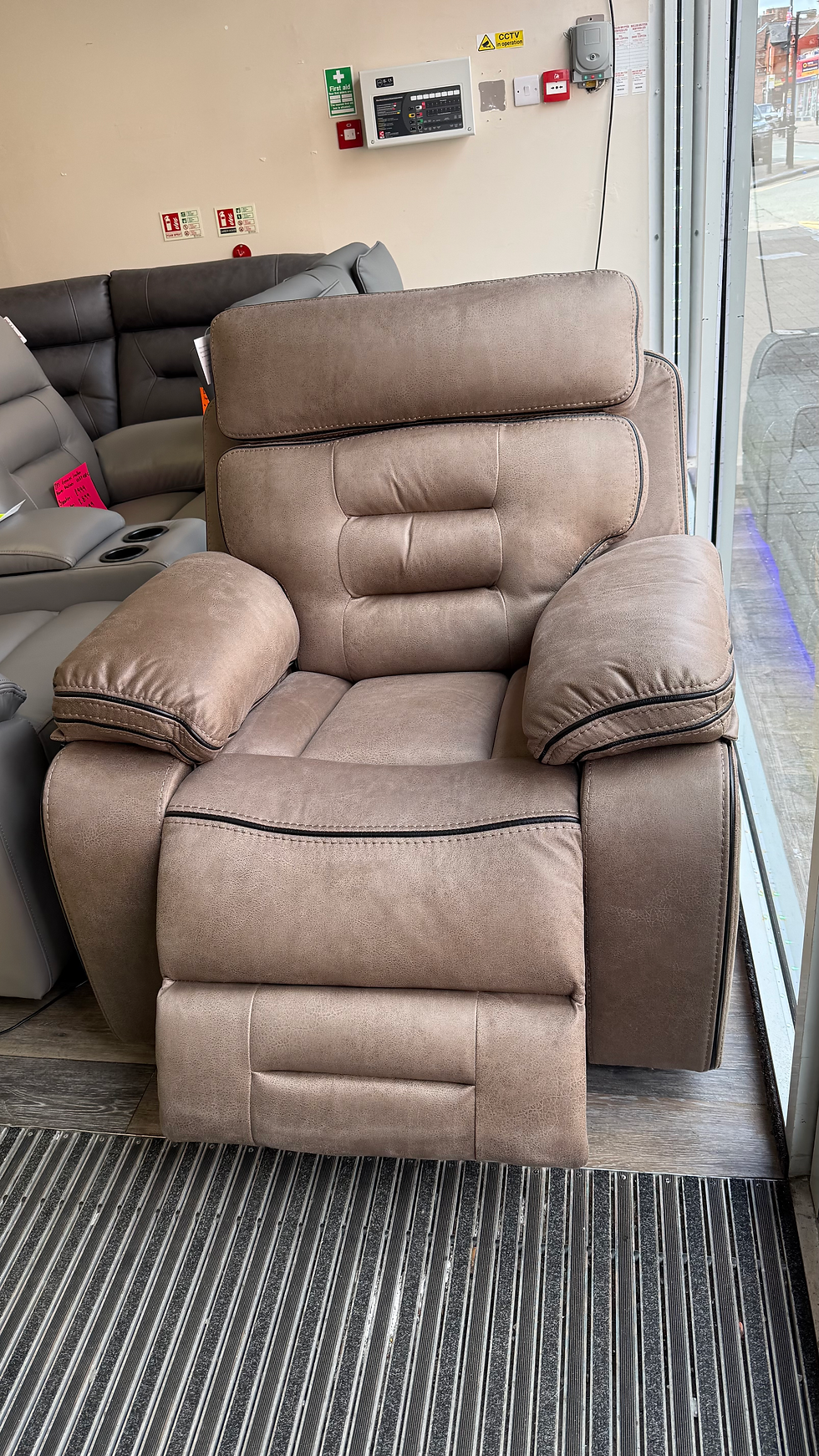 Thumbnail: Fabric electric recliner armchair recliner headrest