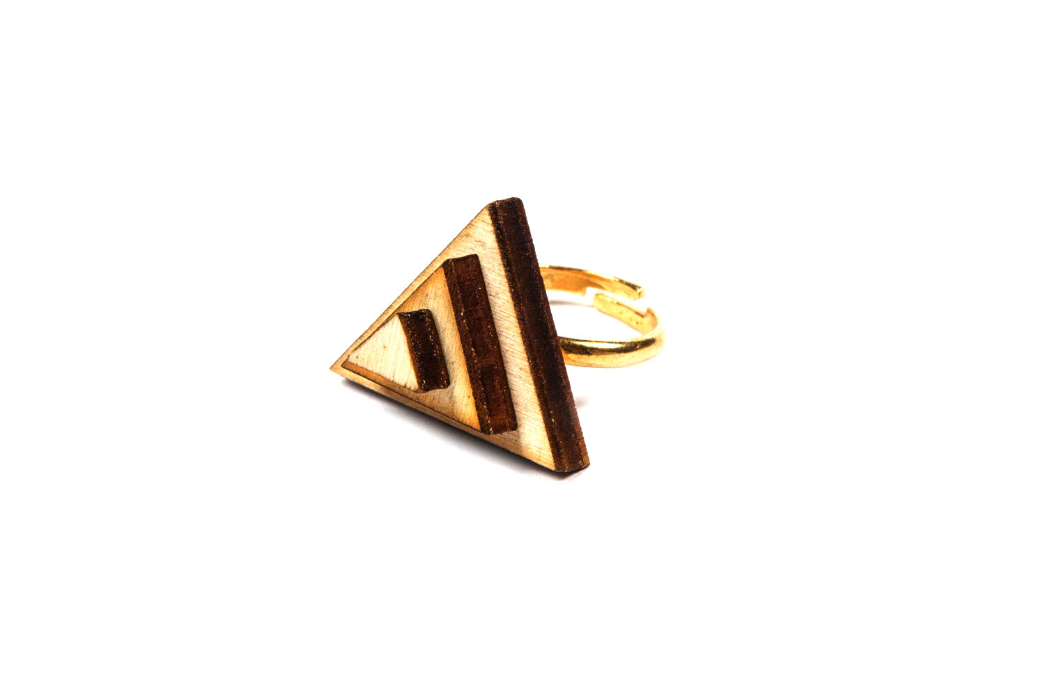 WOODEN TRIANGLE  ring