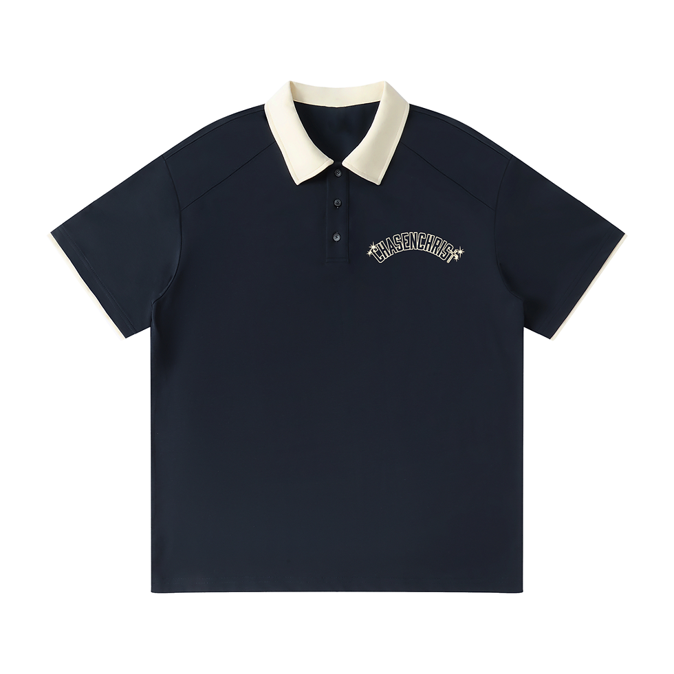 Thumbnail: Contrast Collar Raglan Polo Shirt