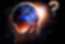 Two hands holding a globe with a question mark in the background