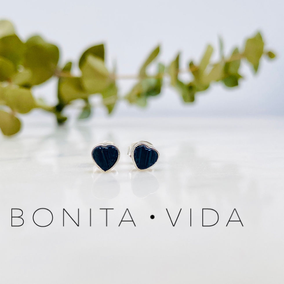 Miniatura: MINI ARETES  - TURMALINA NEGRA