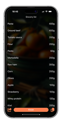 App Preview Grocery List Functionality