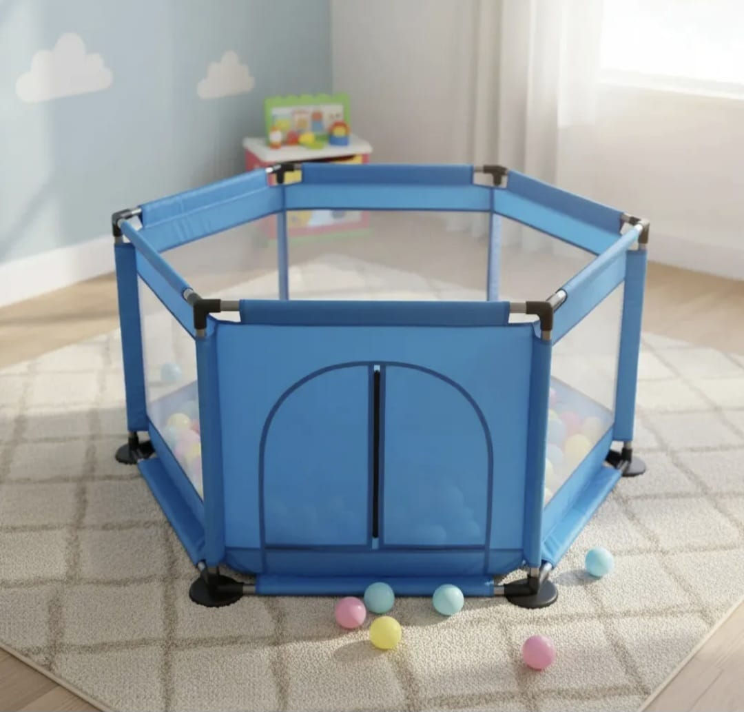Corral de Seguridad Hexagonal Azul para Bebes