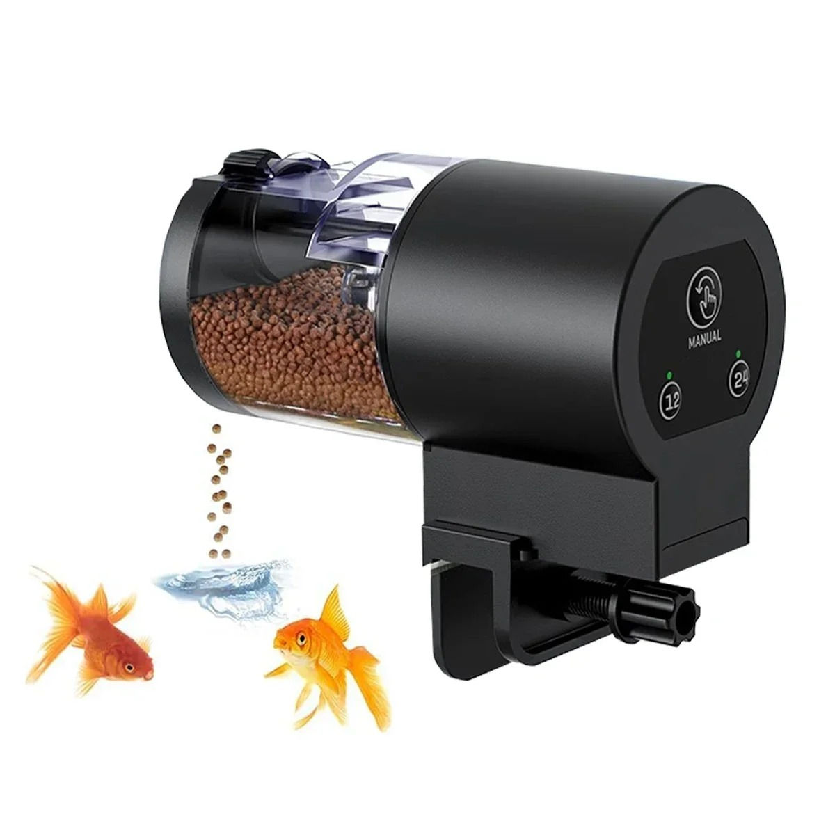 Automatic Fish Feeder 100ML Capacity Battery Operated Programmable Timer for Aqu