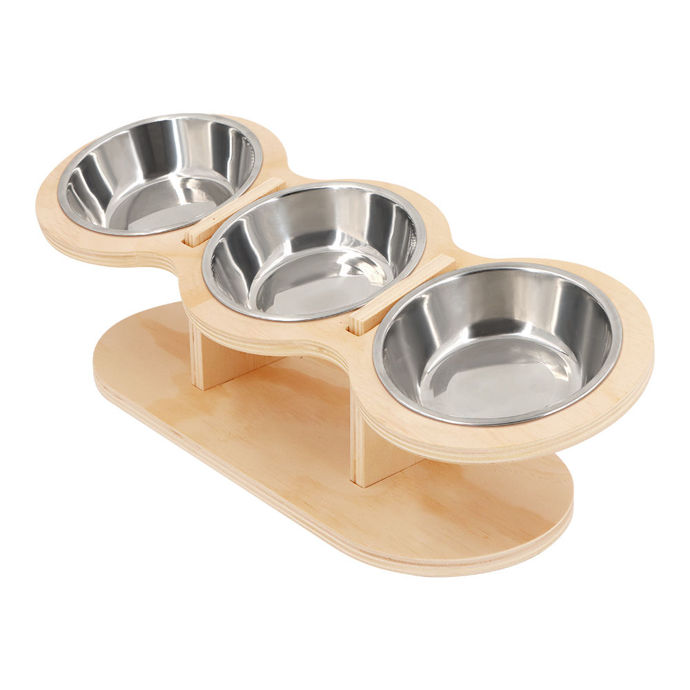 Elevated Wood Feeding Bowl Stand