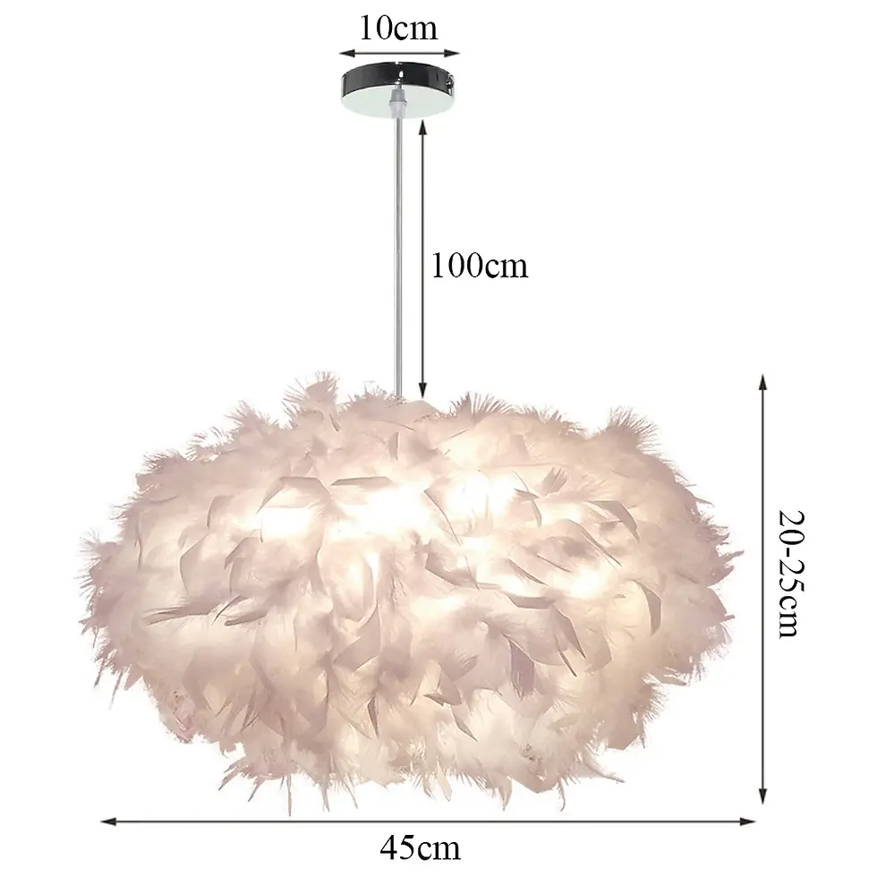 Thumbnail: Fluffy Feather Pendant Light Modern E27 Lamp