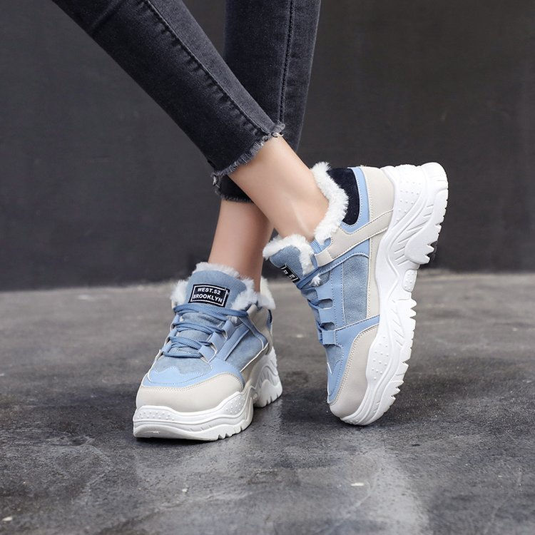 Thumbnail: Women's Casual Thick Sole Sneakers - Korean Style