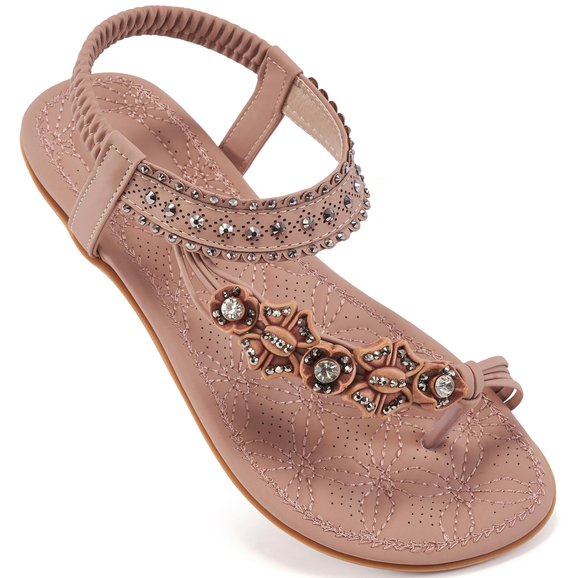 Alicegana Sandals Women Dressy Flat: Bohemian Summer Shoes Comfortable Gladiator